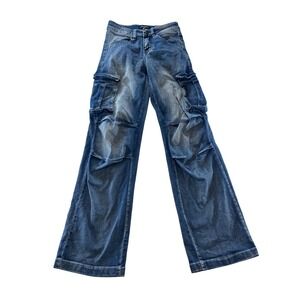 Fire & Rain Denim Jeans Womens Size 00 Blue Wash Low Rise‎ Cargo Pockets